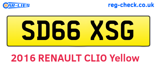 SD66XSG are the vehicle registration plates.