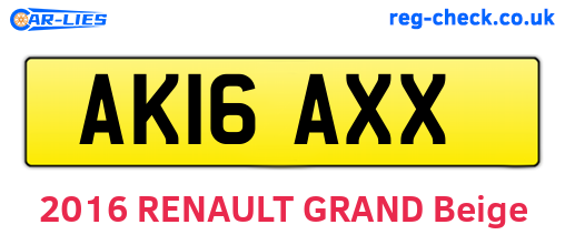 AK16AXX are the vehicle registration plates.