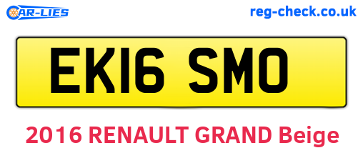 EK16SMO are the vehicle registration plates.