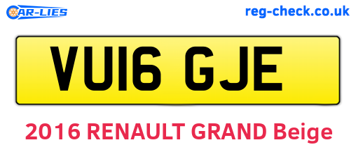 VU16GJE are the vehicle registration plates.