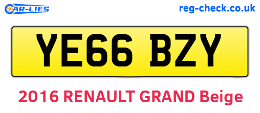 YE66BZY are the vehicle registration plates.