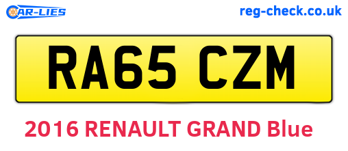 RA65CZM are the vehicle registration plates.