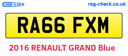 RA66FXM are the vehicle registration plates.