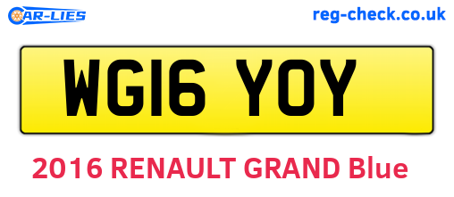 WG16YOY are the vehicle registration plates.