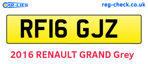 RF16GJZ are the vehicle registration plates.