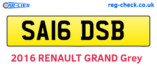 SA16DSB are the vehicle registration plates.