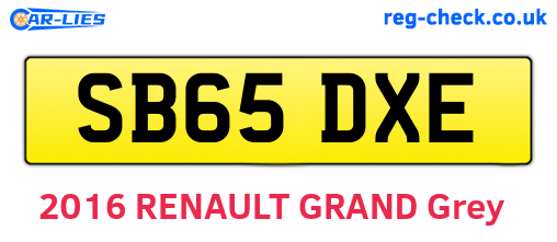 SB65DXE are the vehicle registration plates.