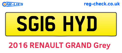 SG16HYD are the vehicle registration plates.