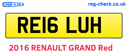 RE16LUH are the vehicle registration plates.