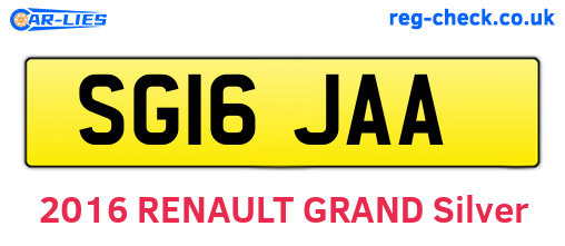 SG16JAA are the vehicle registration plates.
