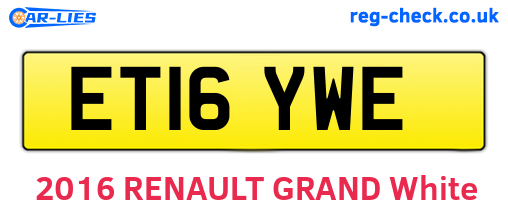 ET16YWE are the vehicle registration plates.