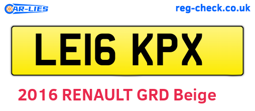 LE16KPX are the vehicle registration plates.