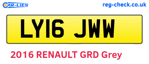 LY16JWW are the vehicle registration plates.