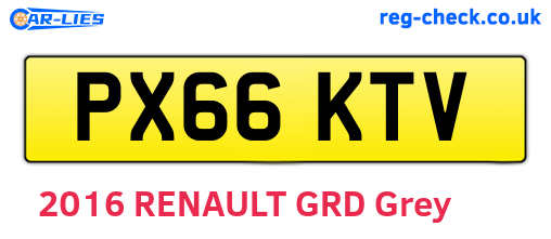 PX66KTV are the vehicle registration plates.