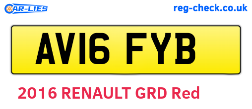 AV16FYB are the vehicle registration plates.