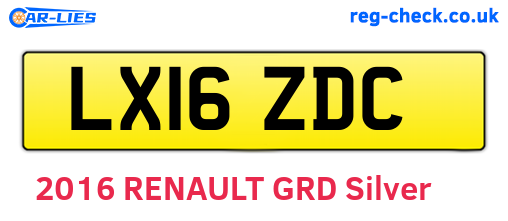 LX16ZDC are the vehicle registration plates.