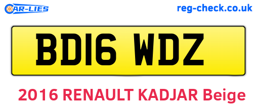 BD16WDZ are the vehicle registration plates.