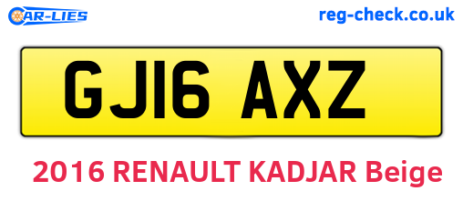GJ16AXZ are the vehicle registration plates.