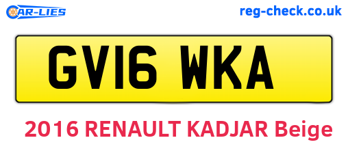 GV16WKA are the vehicle registration plates.