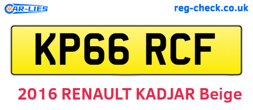 KP66RCF are the vehicle registration plates.