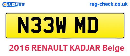 N33WMD are the vehicle registration plates.