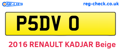 P5DVO are the vehicle registration plates.