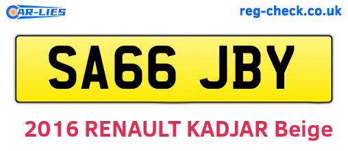 SA66JBY are the vehicle registration plates.