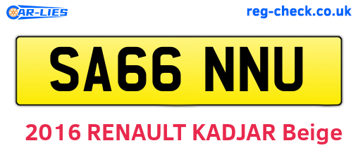 SA66NNU are the vehicle registration plates.