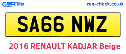 SA66NWZ are the vehicle registration plates.