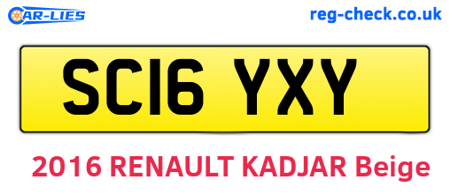 SC16YXY are the vehicle registration plates.