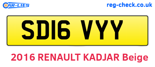 SD16VYY are the vehicle registration plates.