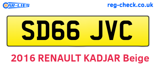 SD66JVC are the vehicle registration plates.