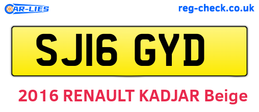 SJ16GYD are the vehicle registration plates.