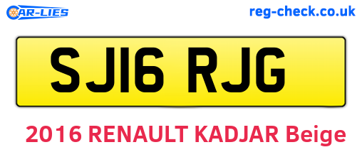 SJ16RJG are the vehicle registration plates.