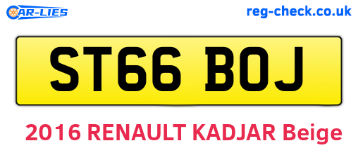 ST66BOJ are the vehicle registration plates.