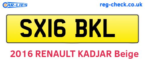 SX16BKL are the vehicle registration plates.