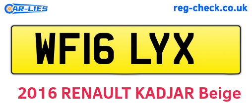 WF16LYX are the vehicle registration plates.