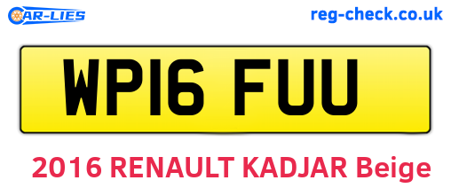 WP16FUU are the vehicle registration plates.