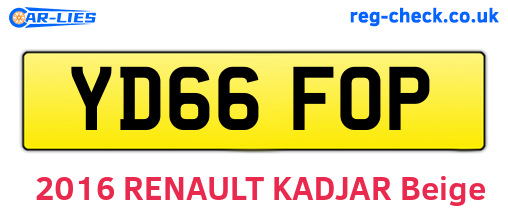 YD66FOP are the vehicle registration plates.