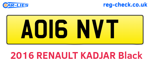 AO16NVT are the vehicle registration plates.