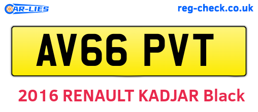 AV66PVT are the vehicle registration plates.