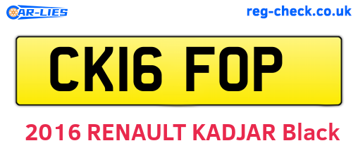 CK16FOP are the vehicle registration plates.