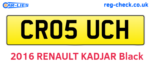 CR05UCH are the vehicle registration plates.