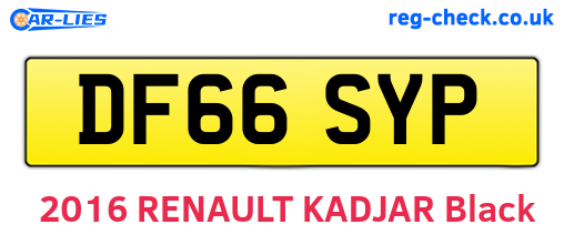 DF66SYP are the vehicle registration plates.