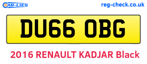 DU66OBG are the vehicle registration plates.