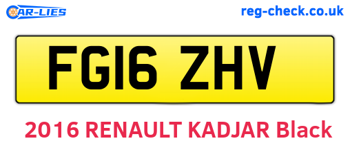 FG16ZHV are the vehicle registration plates.