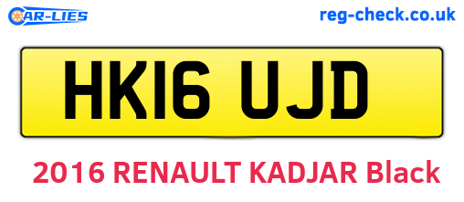 HK16UJD are the vehicle registration plates.