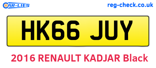 HK66JUY are the vehicle registration plates.
