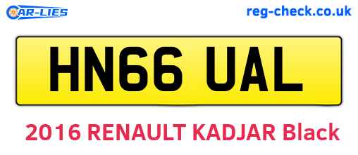 HN66UAL are the vehicle registration plates.