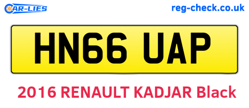 HN66UAP are the vehicle registration plates.